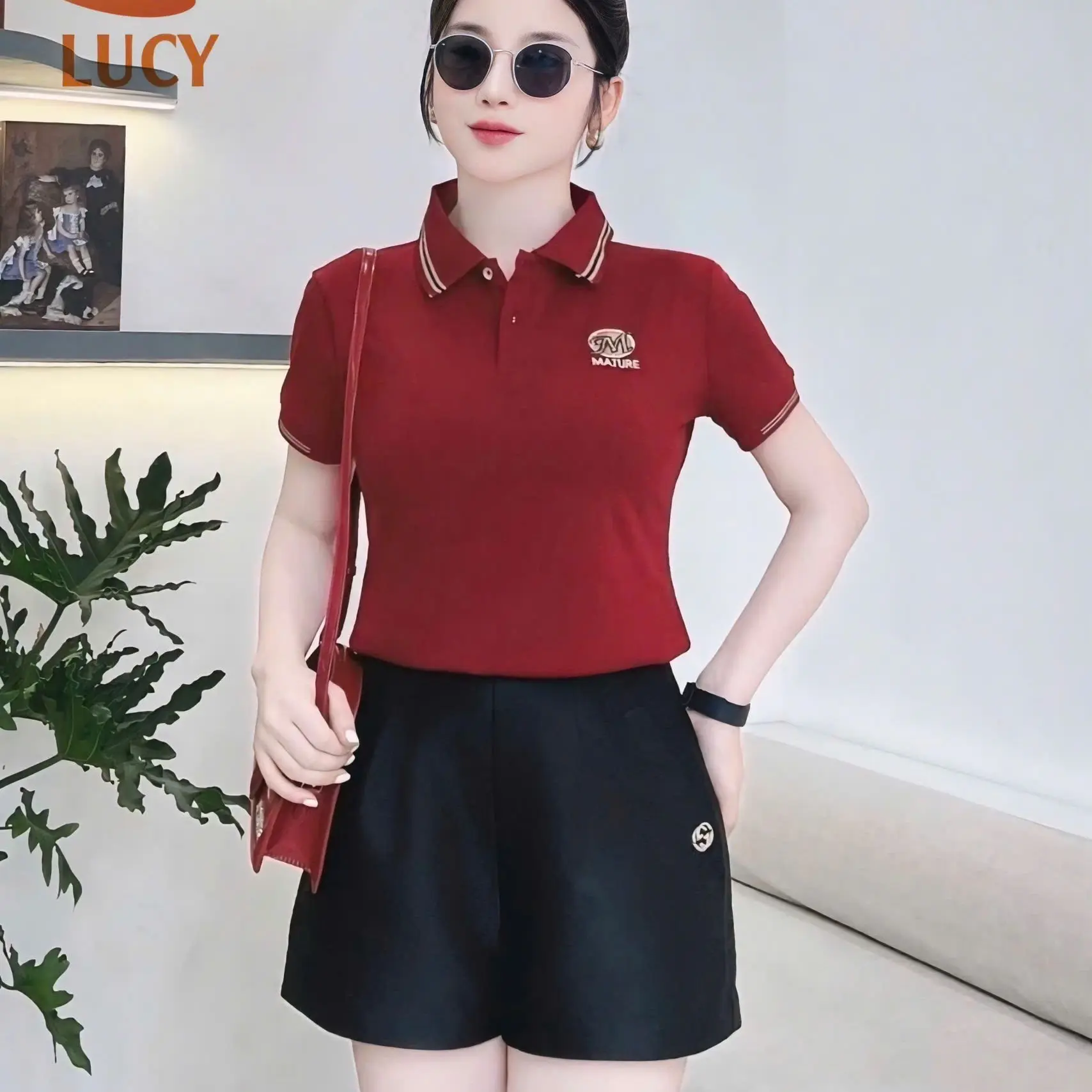 PL83-Áo Thun Polo Nữ Chất Cotton ,Cổ Bẻ Thanh Lịch ,Form Suông Vừa Dáng ,10 Màu Dễ Phối Thời Trang
