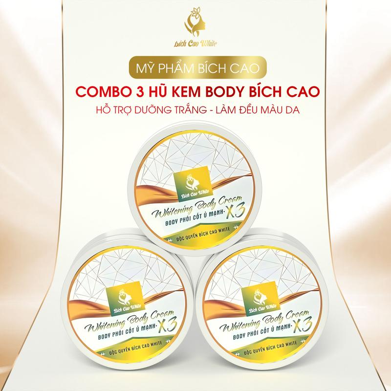 Sĩ 3 Hộp Kem Body Bích Cao White 200gr Hỗ Trợ Dưỡng Làm Đều Màu Da, Hỗ Trợ Dưỡng Ẩm Da. Làm Đẹp Da Women