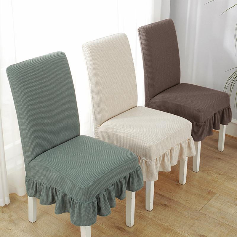 Skirt Chair Cover Dining Stretchable Universal Knitted Thick Elastic Antifouling Seat Cushion 1