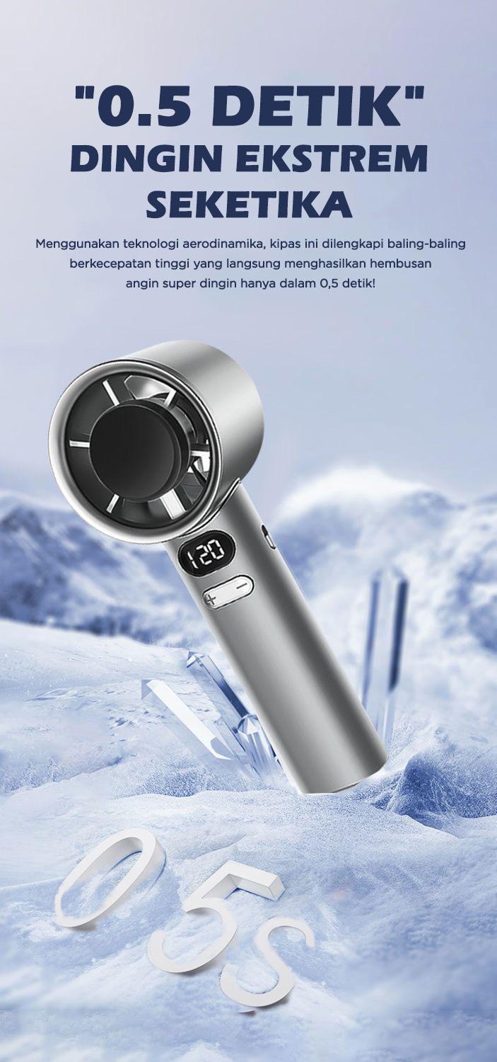 Sonix Mini Fan SF04 Kipas Angin Portable Genggam Strong Cooling Turbo Fan High Speed 120 Gear Wind Digital Display Adjustable Wind 3000mAh | Kekinian