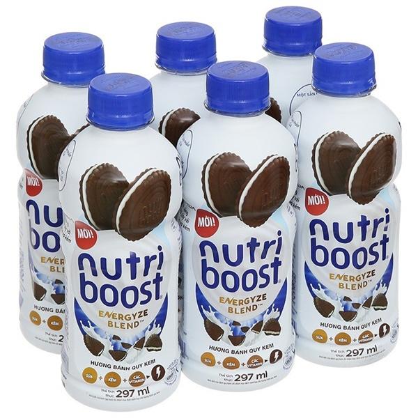 [LỐC 6 CHAI] Sữa trái cây Nutriboost hương bánh quy kem 297ml