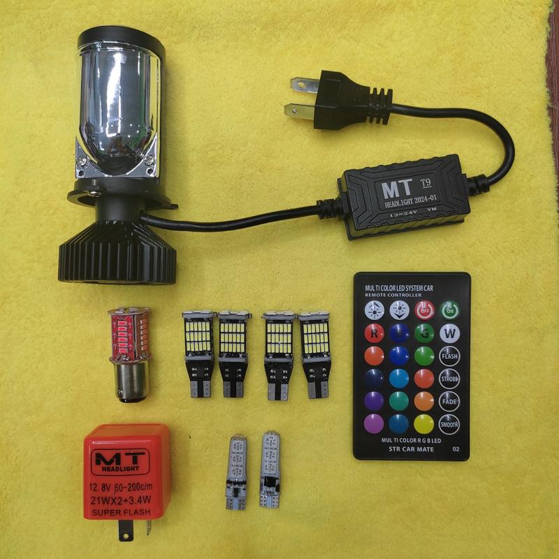   VG40  Dành riêng Ex135  Wave RSX : LED bi cầu T9 chân H4 + 2 LED T10 remode gắn demi + 4 LED T15 xi nhan + hậu audi đỏ + cục chớp 