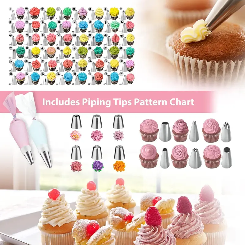 Cake Decorating Tool Set, 378pcs/set Cake Decorating Nozzle & Pastry Bag & Scraper & Other Accessories, Baking Tool Set for Beginners & Professionals, Best Friend Gifts 3
