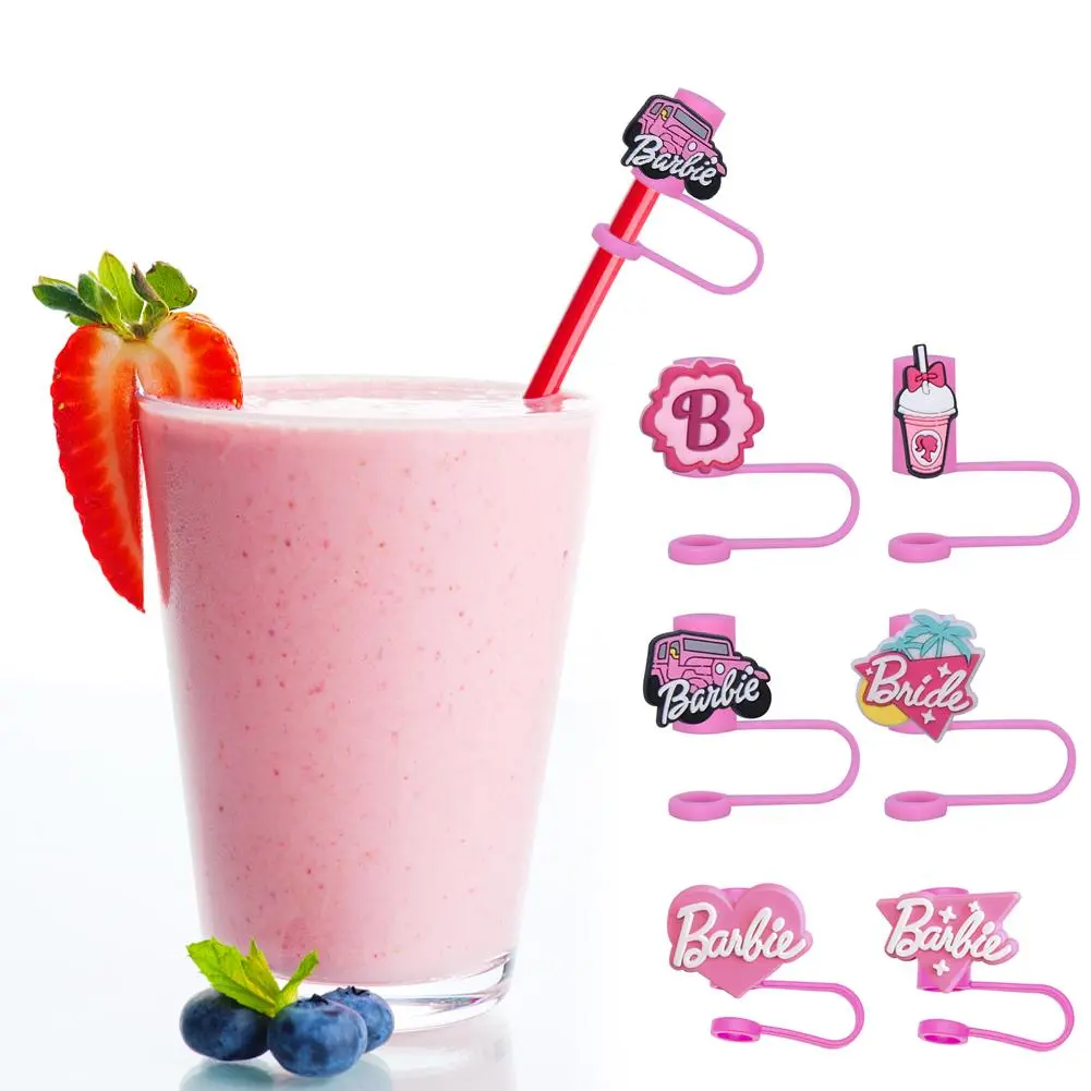 Pink Barbi Straw Cap Barbiee Studded Tumbler Water Bottle With Straw Drinking Cups Barbies H2T2