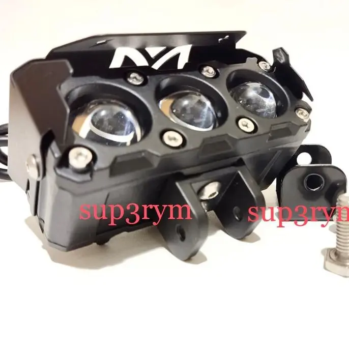 Lampu tembak LED Laser D2 D3 transformer SQL 3 mata lensa kuning putih 4