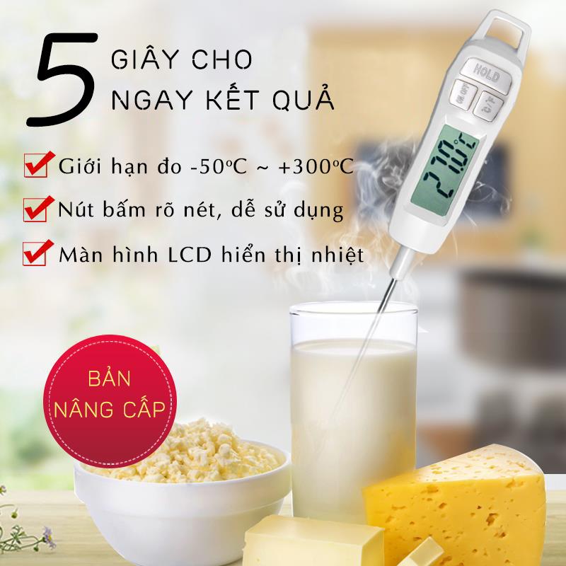 Nhiệt Kế Đo Thực Phẩm - Nhiệt Kế Điện Tử - Nhiệt Kế Có Nắp Chụp GBKI009 1