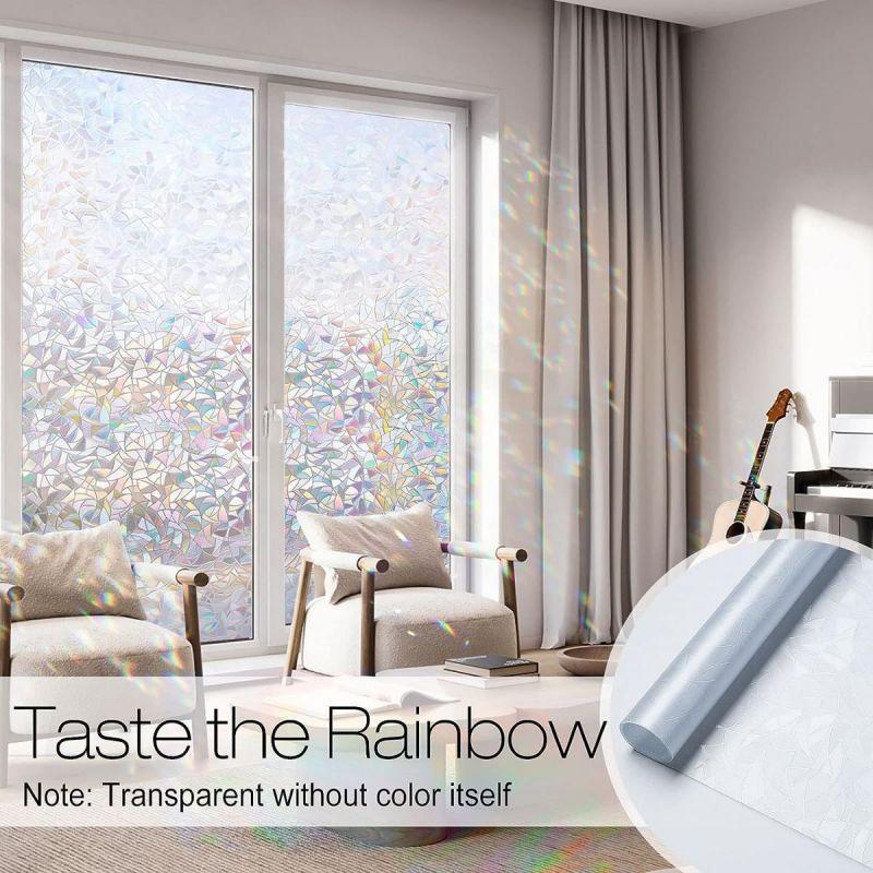 Irregular Pattern Window Film, 1 Roll Self Adhesive Privacy Window Film, Heat Insulation Window Film, Home Decorative Sticker for Living Room Bedroom 2