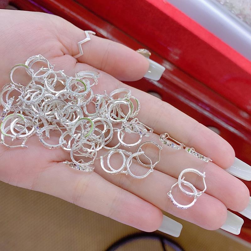Bông tai bạc ta tàu phay nhỏ siêu xinh-HHJ bạc đẹp hải hạnh