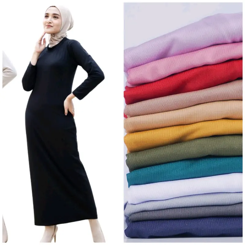 INNER DRESS MANSET LENGAN PANJANG BAHAN SPANDEK JERSEY PREMIUM Dalaman Wanita Muslim Tebal 4