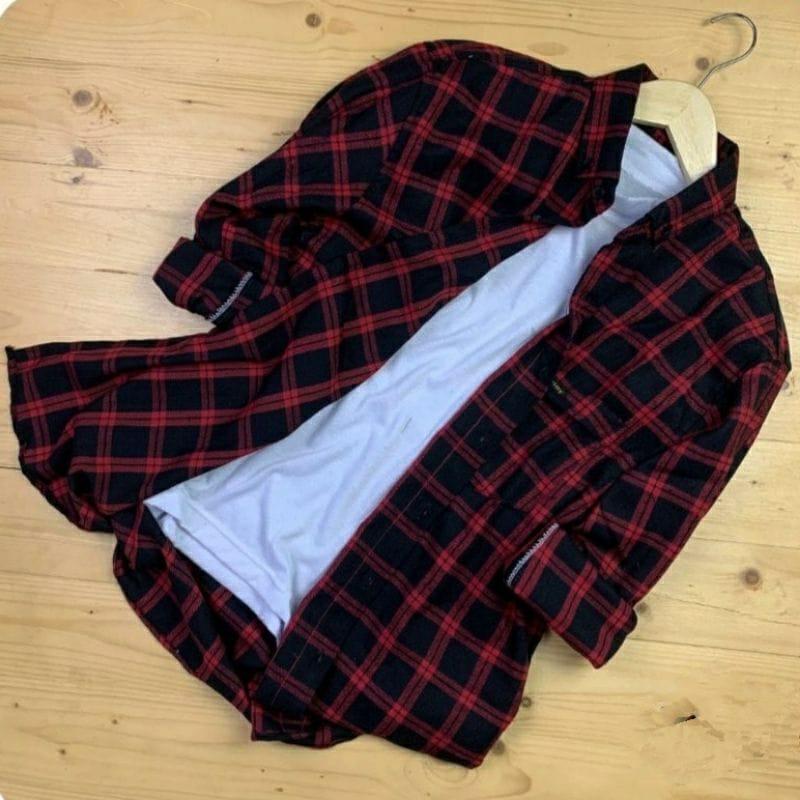 Product Introduction of DISKON 50% kemeja flanel pria dan wanita kemeja flanel kotak kotak premium distro lengan panjang RA BUSANA Atasan 0