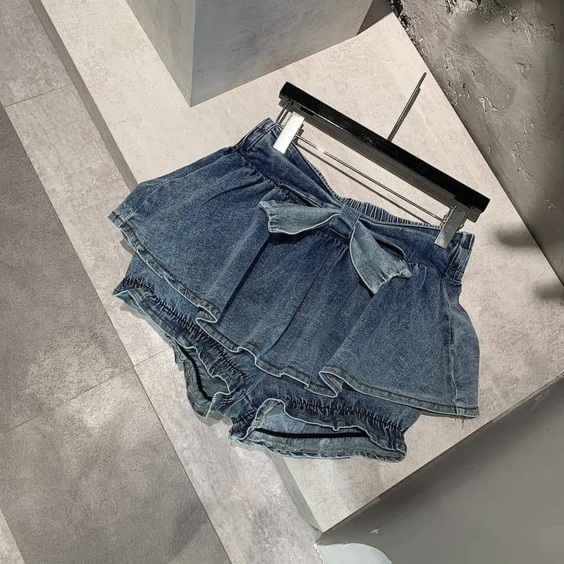 Chân Váy FREESIZE LOLITA DEMIN  Ngắn XOÈ BỒNG 2 LỚP Có QUẦN BẢO HỘ Trong Lưng BẢNG( SAU BO CHUN)  Tôn Dáng