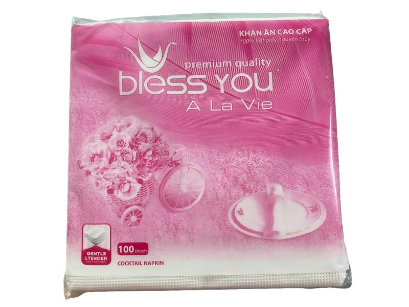 Combo 10 gói khăn giấy vuông Bless You gói lớn 100 tờ hàng chuẩn công ty giấy ăn khăn giấy