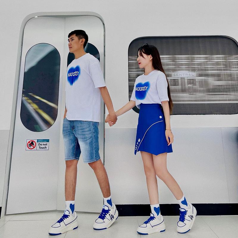 Áo Cặp Đôi Nam Nữ Couple Unisex Form Rộng Hình Trái Tim In Chữ Chất Liệu Cotton Quảng Châu Cao Cấp HAPPYLOVE H005 5