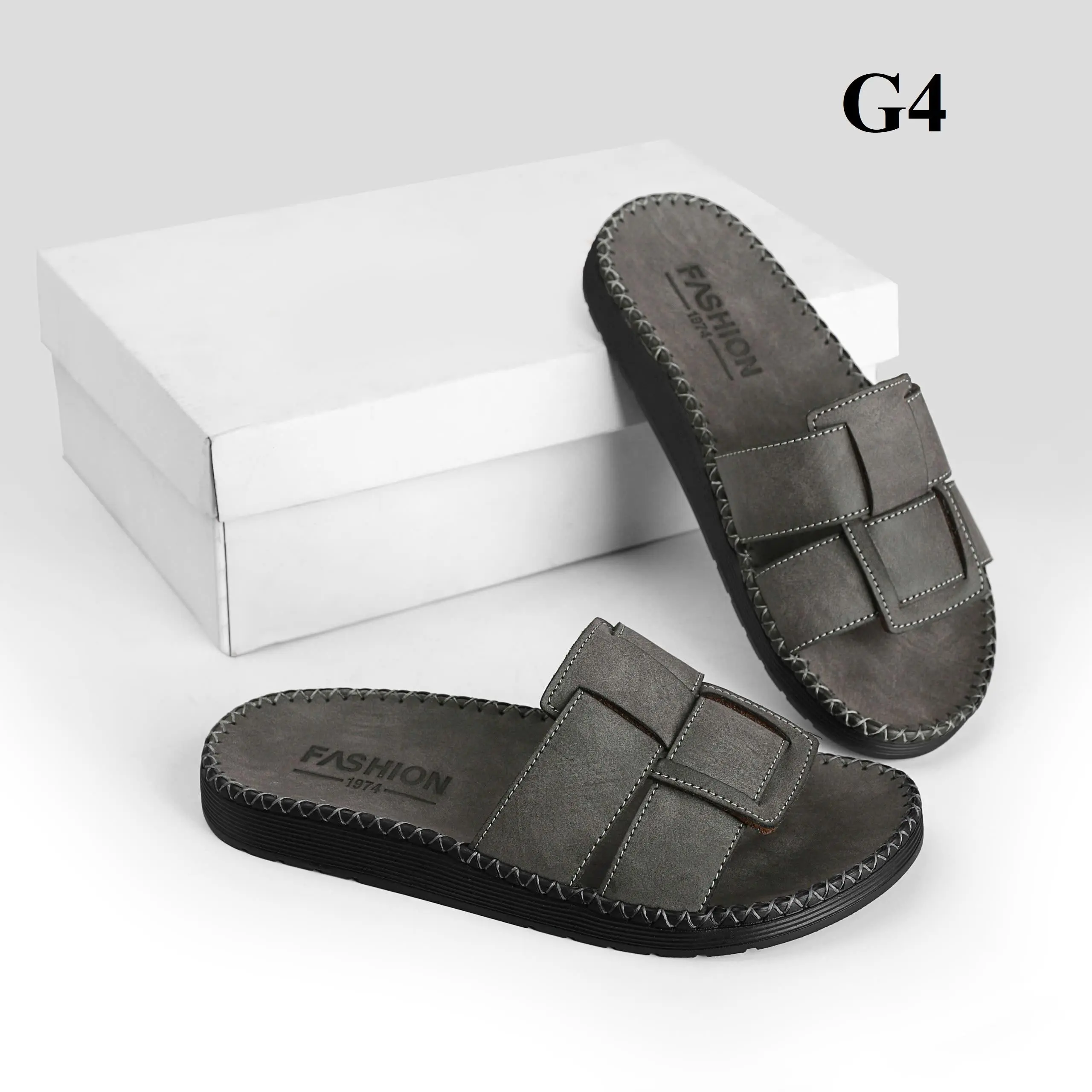 [MỞ BÁN LẤY LƯỢT BÁN] dép quai ngang da sáp nam Fashion, kiểu dáng trẻ trung, đế đúc liền khâu chỉ toàn bộ chắc chắn G4