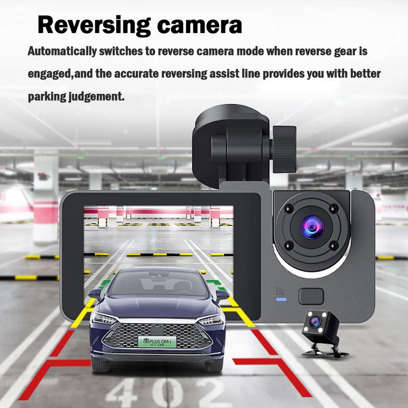 Product Introduction of 【24-hour shipping+free shipping+COD】1080P Dash Cam for Cars WIFI APP 3 Channel Video Recorder Night Vision Rear View Camera for Vehicle Black Box Car Accessories 16