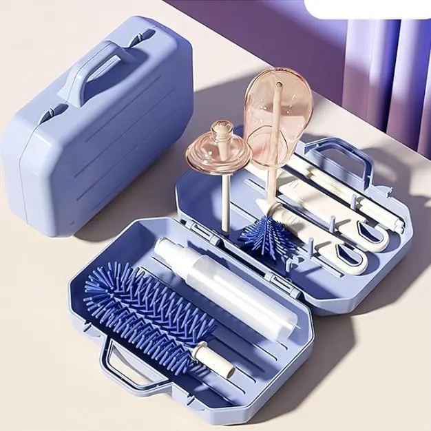【COD】Portabel 6 IN 1 Set Sikat Botol Susu Bayi untuk Perjalanan Dan Rumah Multifungsi Brush Set Travel 6in1 6