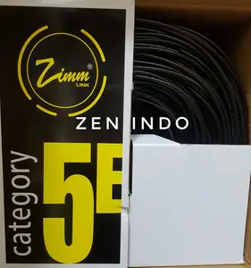 Kabel LAN ZimmLink UTP Cat5e Cat 5e Warna Hitam 1 roll 305 Meter