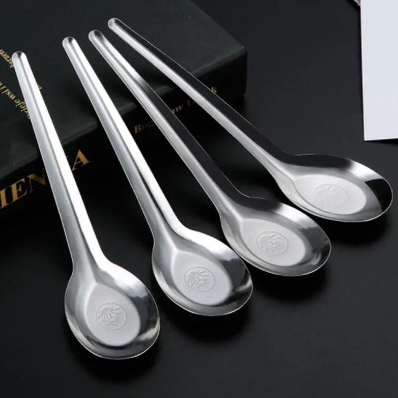 Product Introduction of 1/5Pcs Stainless Steel Flat Bottom Soup Spoons Silver Color Polished Home Kitchen Tableware Food Rice Dessert Spoon Household Supplie 16