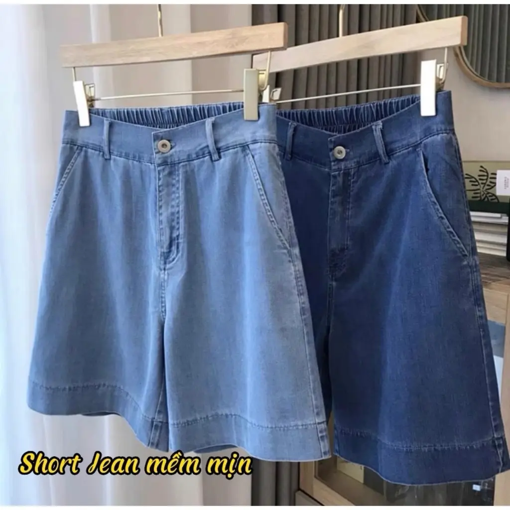 ￼[M18] Quần short nữ  HÀNG CAO CẤP  Quần bò short  cạp khóa trước lưng chun basic chuẩn form tôn dáng
