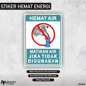 Sticker Matikan keran air / sticker hemat air / stiker keran air / stiker air / stiker keran Tahan air