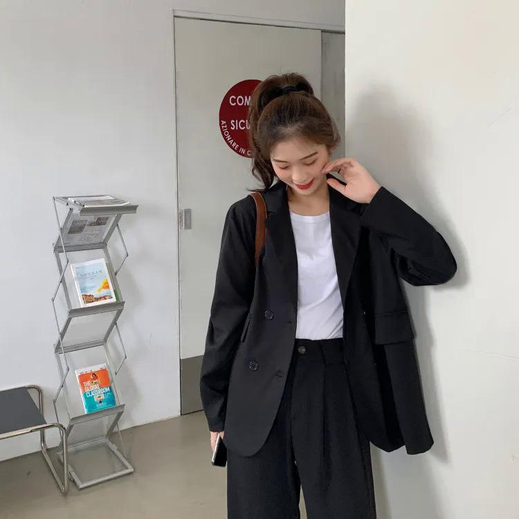 Product Introduction of S-XXL Formal Office Coat Blazer Women Lady Long Sleeve Thin Jacket Suit Korean Loose Casual Outerwear Plus Size Blazer Black Khaki 16