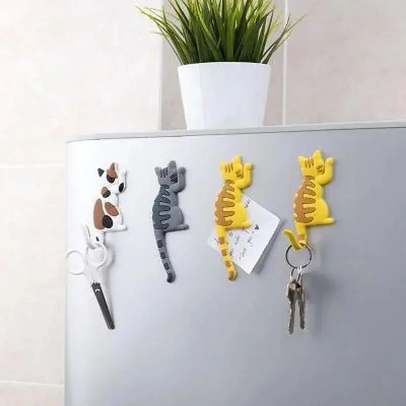Household Fashion Cute Magnet Hooks Cartoon Fridge Refrigerator Sticker for Home Cat Shape Magnet Fridge Stickers Accessories