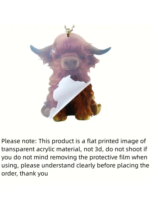 Cute Cartoon Cow Acrylic Pendant, Car Rearview Mirror Pendant, Exquisite Bag Pendant, Keychain Decoration, Home Decoration, Holiday Party Decoration, Gift for Children 3