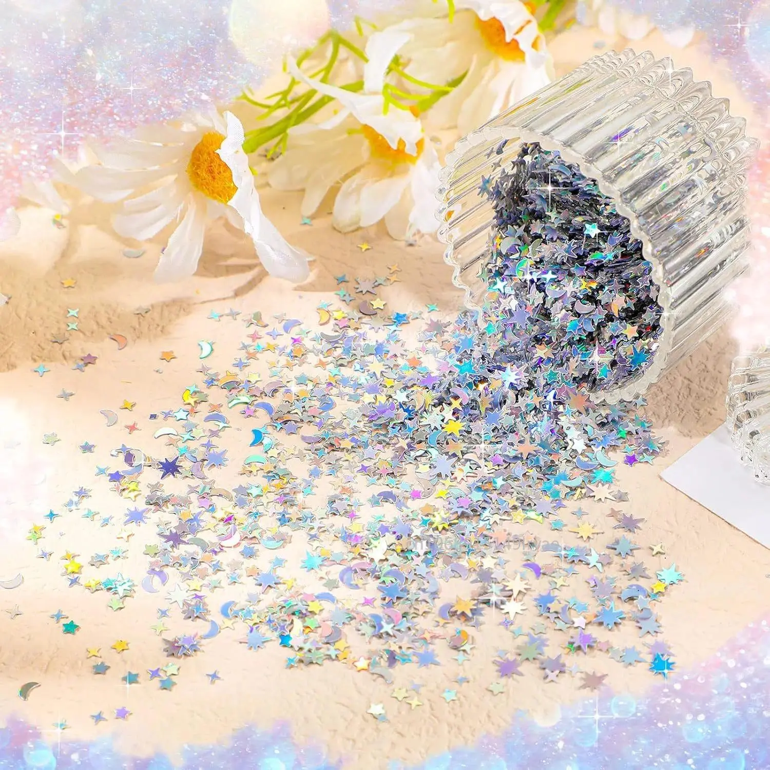 Illusion stars moon confetti decorative pentagram sequins wedding wedding birthday party decoration Ornaments