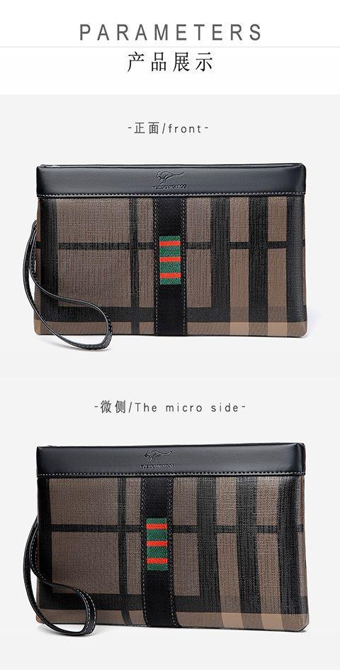 Product Introduction of 2023 New Men's Clutch Business Outing Authentic Leather Tactile Feel Lightweight and Large Capacity Envelope Clutch Male Wallets 16