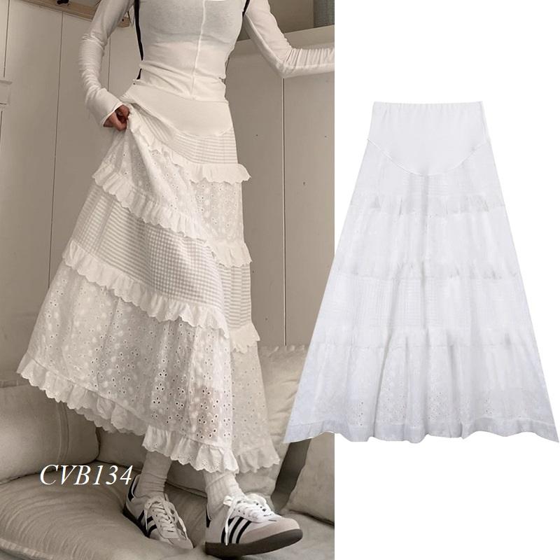 Chân váy bầu dáng dài tiểu thư CVB134