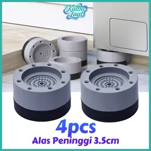 4pcs Alas Peninggi 3.5cm Kaki Mesin Cuci Kulkas Lemari Tempat Tidur Anti Getar Slip Tumpuk Gray