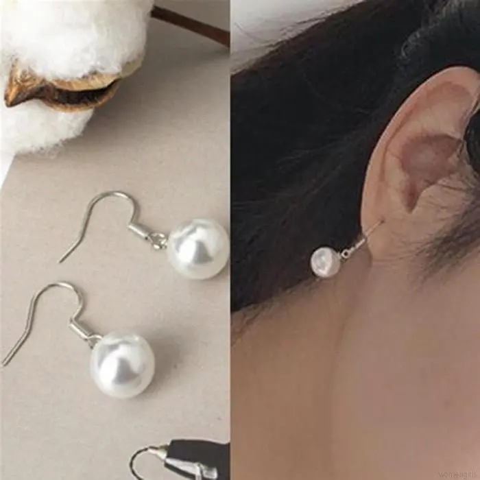 Anting Tusuk Model Mutiara Sederhana Gantung Drop Sintetis Gaya Korea Retro Trendy untuk Wanita.B-07