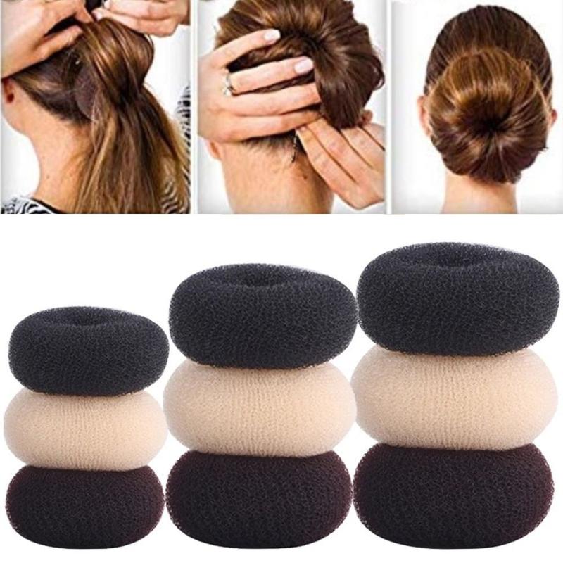 Phụ kiện tóc 3 màu Búi tóc donut Kẹp tóc Bọt Biển Xốp Máy làm búi tóc Tự làm…