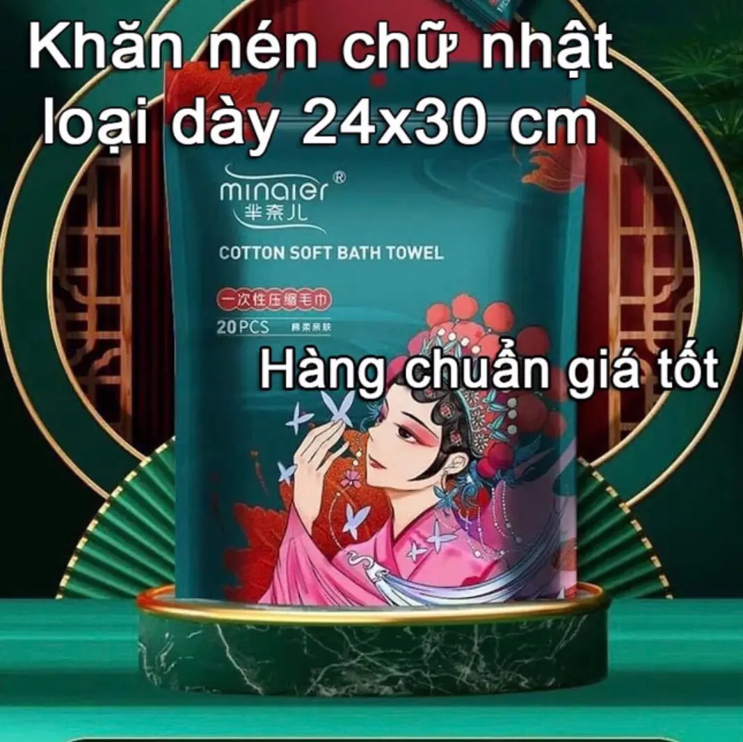 KHĂN NÉN VIÊN KẸO 26x30cm , KHĂN NÉN TIỆN LỢI , Túi 20 chiếc, Khăn nén  rửa mặt  cao cấp thiết kế hình viên kẹo chữ nhật đa năng tiện lợi. Skincare