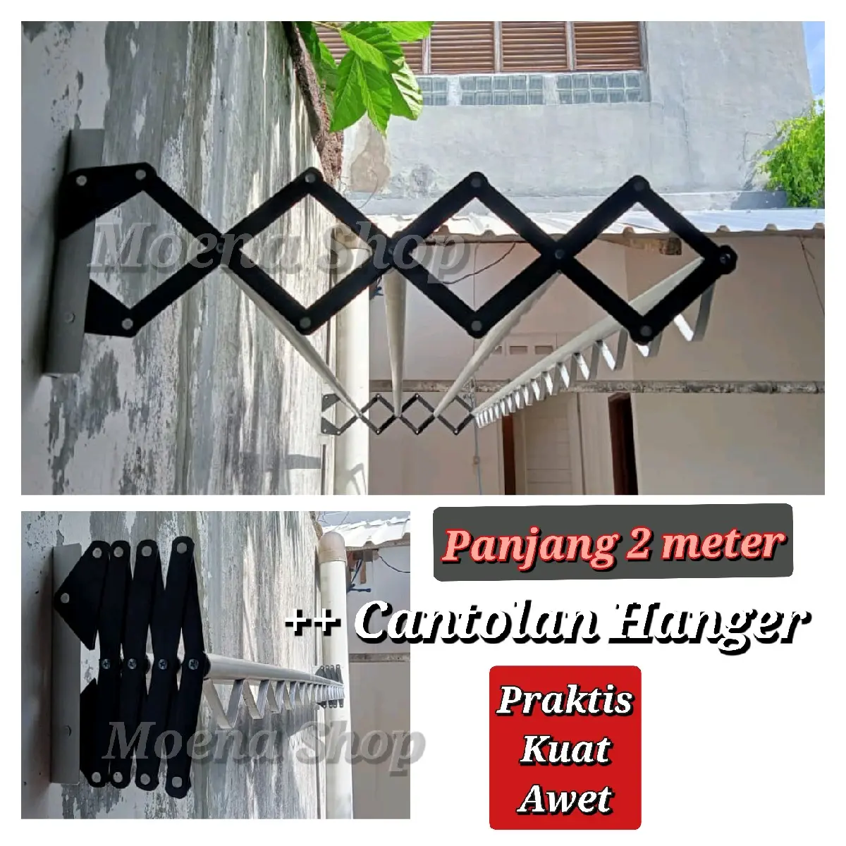 Jemuran dinding lipat 2 meter