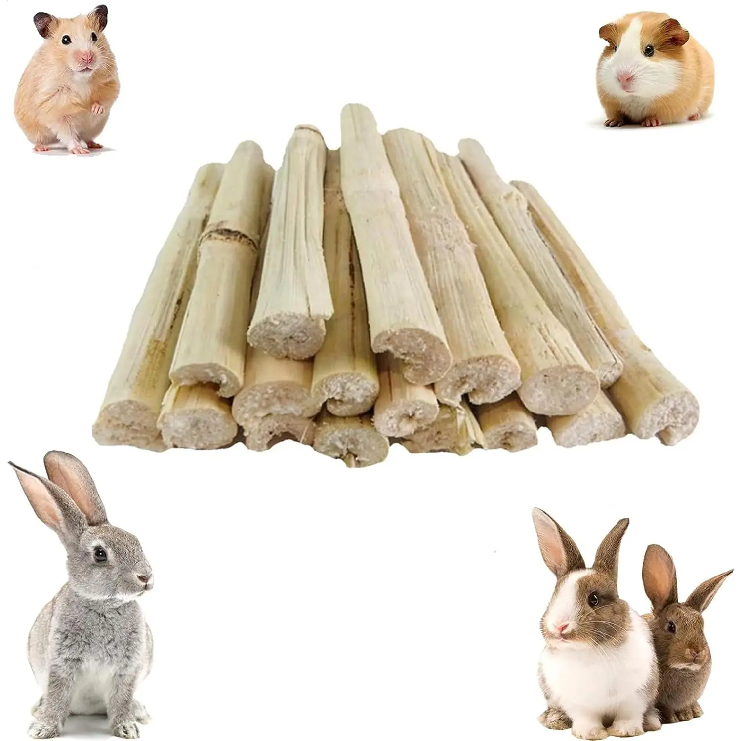 100g入りサトウキビの竹 うさぎ おもちゃ かじり ハムスター おやつ