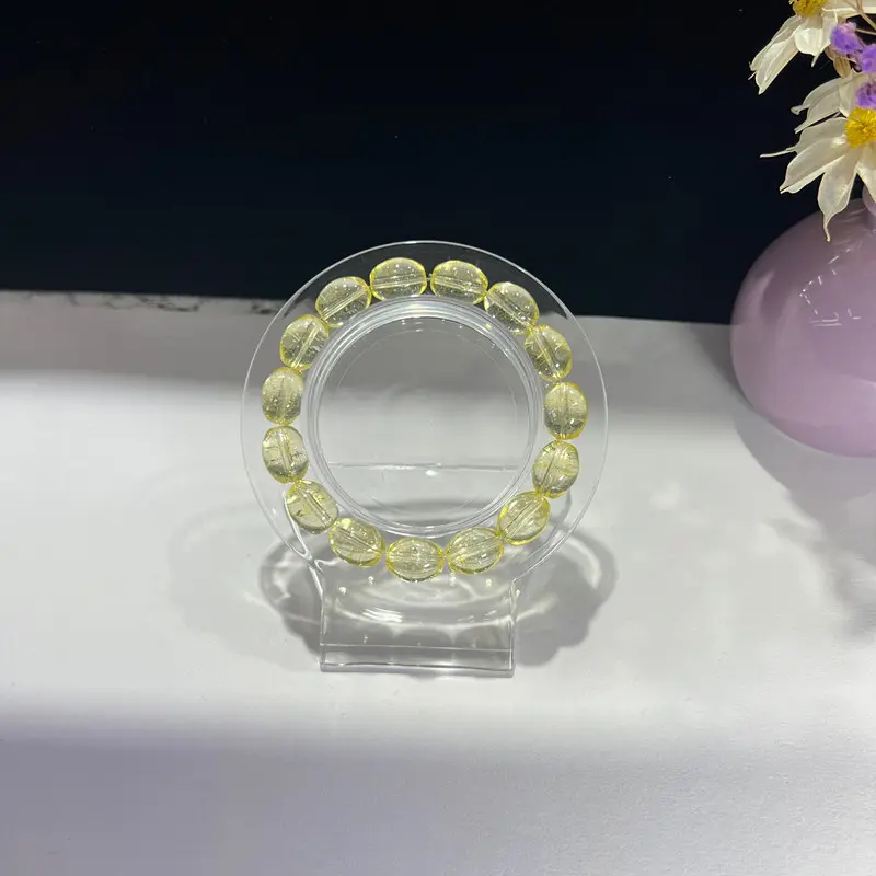 2025 Explosive Crystal Bracelet Yellow Crystal Yellow Ase Bracelet Small Rice Beads Factory Direct Wholesale Live Streaming Benefit DIY Hot Sale
