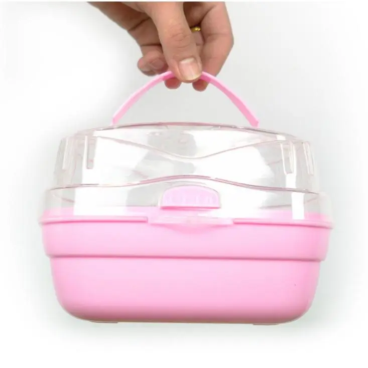 Chomeo Hamster Plastic Cage, Portable Takeaway Cage with Water Bottle, Rat Transport Cage, Travel Portable Pet Nest