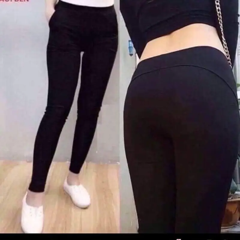 Legging Ôm gọn Màu đen nâng V3 túi zip Nữ 0