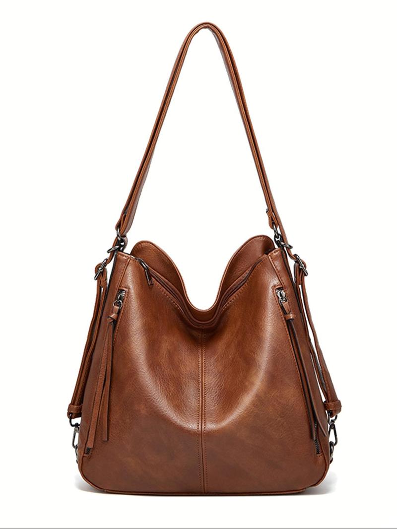 Product Introduction of Women's Fashionable Solid Color Tote Bag & & Shoulder Bag & Wallet Set, Casual Versatile Shoulder Bag Set for Daily Used, Trendy High-quality Daily Commuting Bag, Girl Shopping Bag 7