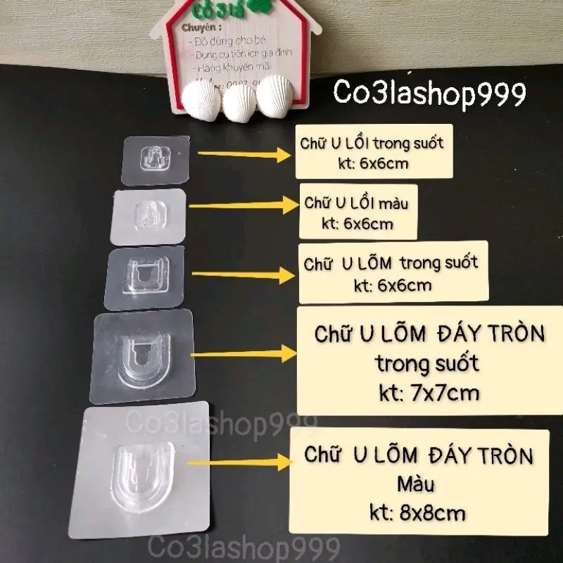 Miếng dán dự phòng thay thế hình chữ u ,dùng cho kệ dán tường (1 Cái) 3