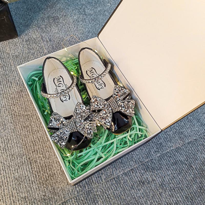 Giày Búp Bê B123 Nơ Đá 2 Tầng, Phối Da Bóng Thời Trang Xinh Yêu Cho Bé Gái Đi Học, Đi Chơi