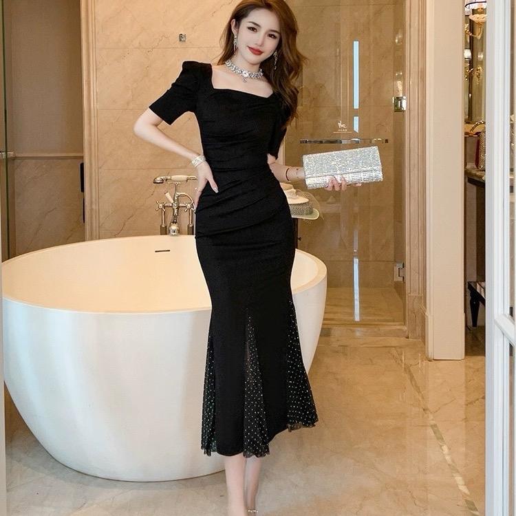 Đầm Đuôi Cá Cổ Vuông Tay Phồng Sang Trọng (TB1054)