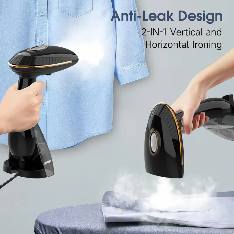 Portable Handheld Clothes-steamer, 1500W Garment-steamer with Replaceable Water Tank, Quick Heating Stainless Steel Panel Clothes-steamer Home Appliances, Cleaning Tools, Household Items 5
