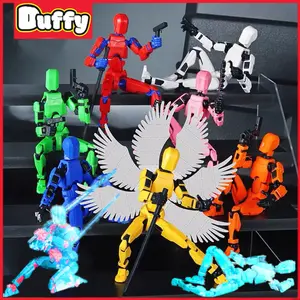 Duffy toys【COD】Dummy 13 Action Figure/Mainan Transformasi Bergerak Multi-Sendi/Joint Movable Action Figurines Lucky 13/Boneka Transformasi Boneka/Model Tubuh Manusia Cetak 3D/Dummy Bentuk Gerakan Sendi DIY/Boneka Robot