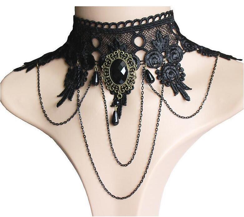 Product Introduction of Vòng Cổ Ren, Phong Cách Gothic Châu Âu Và Mỹ, Dây Chuyền Xương Đòn Vòng Cổ Nữ, Vòng Cổ Đơn Giản, Phụ Kiện Punk Màu Đen, Dây Đeo Cổ, Vòng Cổ 2