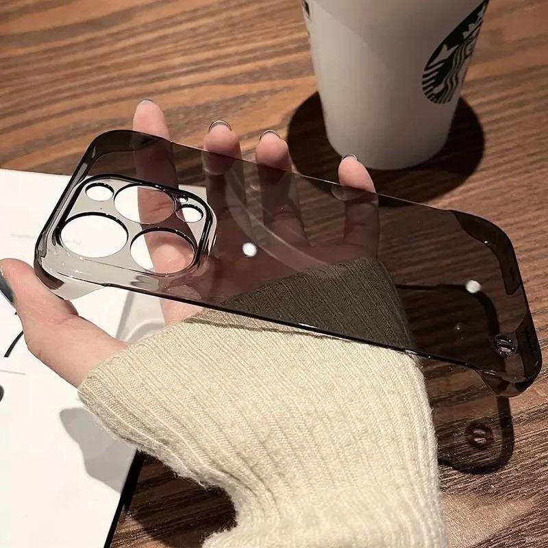 Ốp Trong Suốt Không Khung Pha Lê, Siêu Mỏng, Dành Cho iPhone 15, 14, 12, 11, 13 Pro, Ốp PC Cứng Chống Sốc