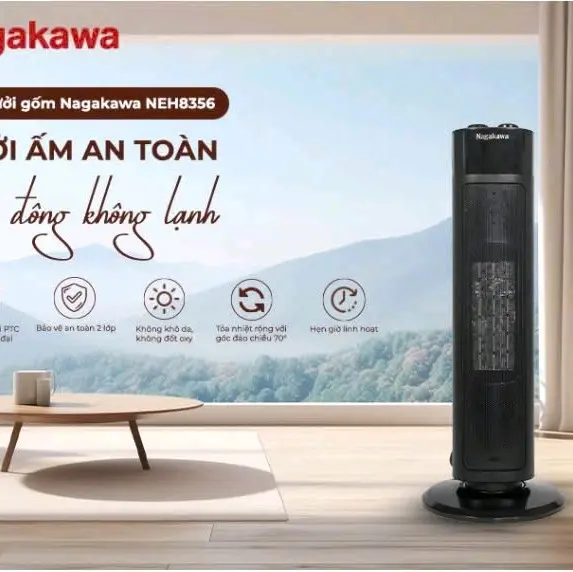 Máy Sưởi Nagakawa NEH8389 Công Suất 2000w Điện Áp 220v - Sưởi Ấm