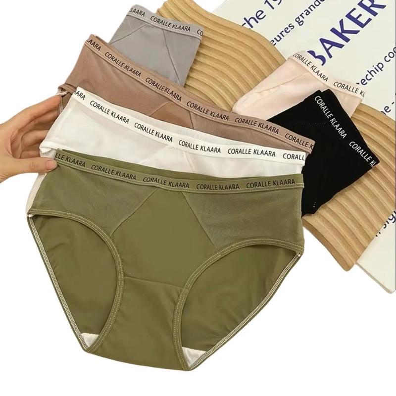 Combo 5 Quần lót nữ su lạnh cotton women cạp chữ trẻ trung chất mềm mát M54. 0