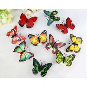 (ISI 5 Pcs) Lampu Hias Kamar Tidur Unik Tempel Dindind Kupu-Kupu 7warna warni Baterai